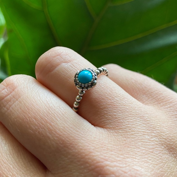 Pandora Jewelry - Pandora Sterling Silver Turquoise Ring Size 7.5